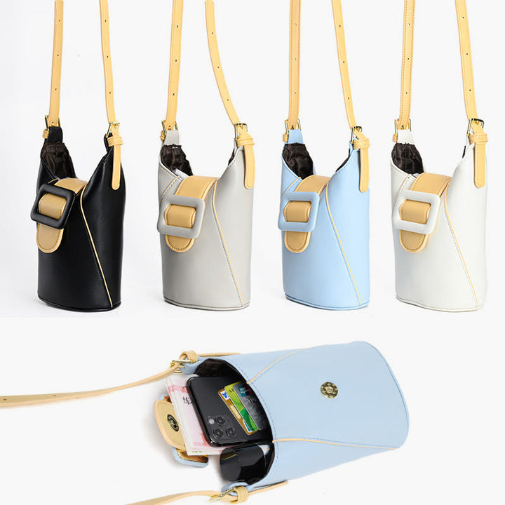 Umhängetasche für Damen, zum Einkaufen, minimalistische Eimer-Mini-Telefontasche