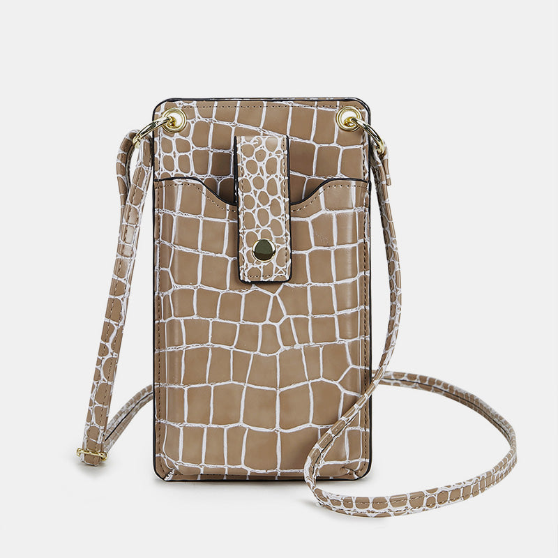 Umhängetasche aus Leder für Damen, universelle Handytasche mit Kartenfächern