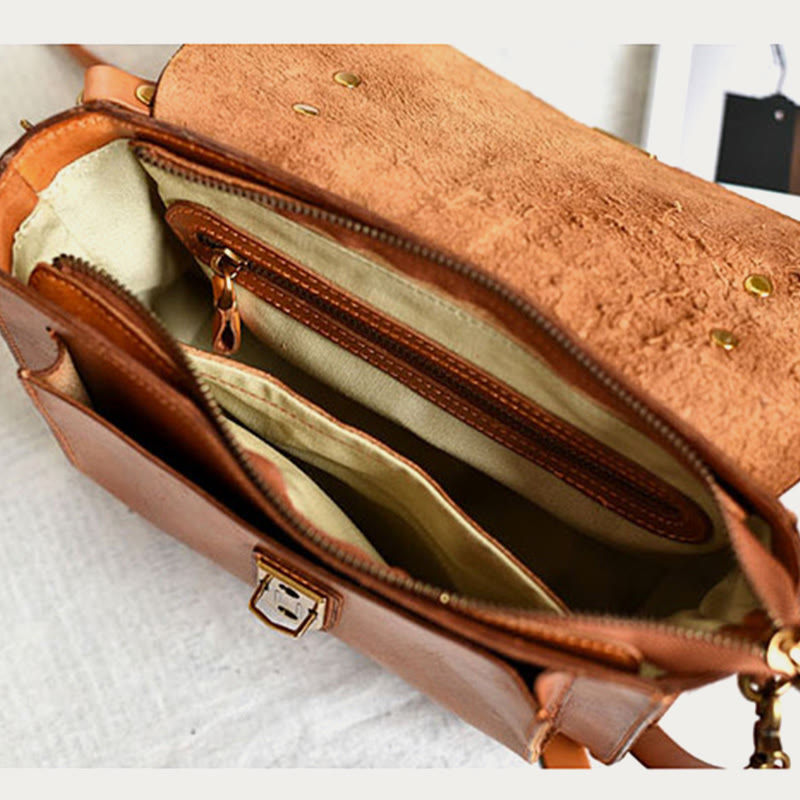 Top-Griff-Tasche für Damen Leder große Kapazität Messenger Bag