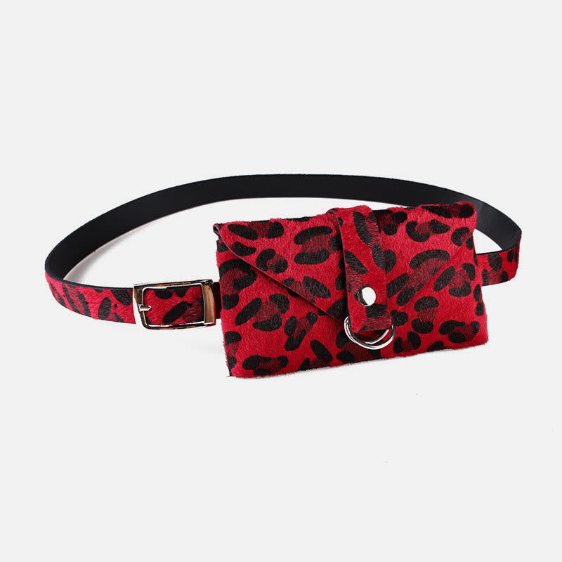 Leopardenmuster-Hüfttasche für Damen, Gürteltasche aus künstlichem Pferdehaar