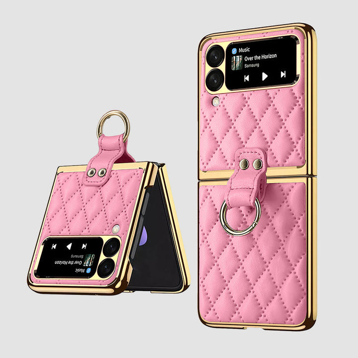 Handyhülle für Z Flip, faltbares Rhombic Style Ring Case