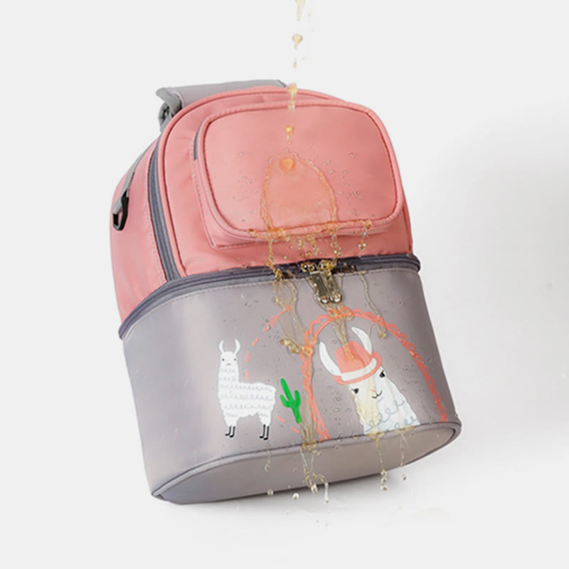 Mamatasche für Frauen Cartoon Multifunktionaler Outdoor-Rucksack mit zweilagigem Design