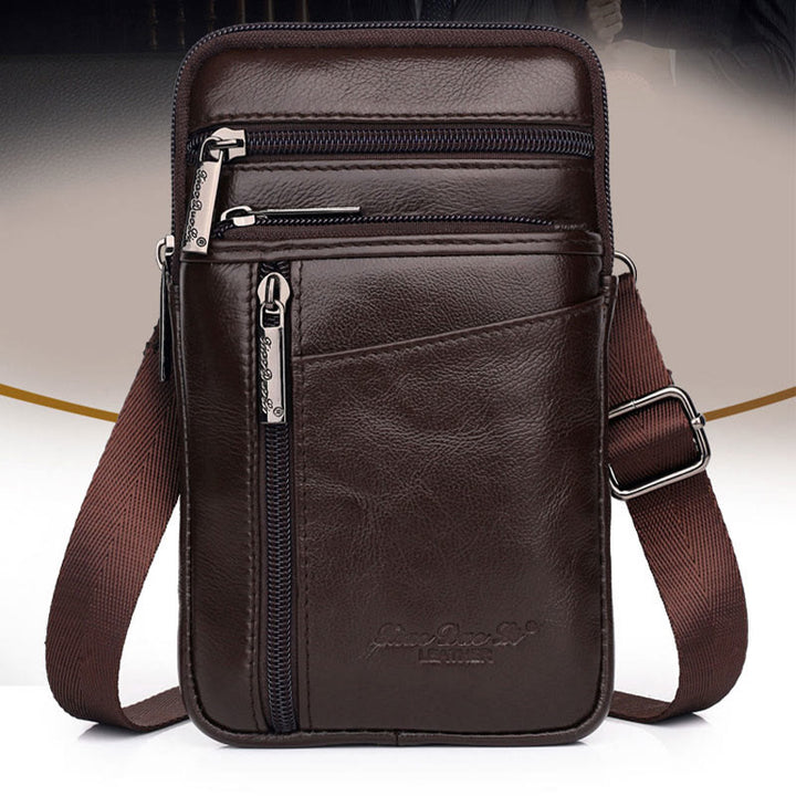 Messenger Bag für Herren, Mini-Umhängetasche aus ultradünnem Leder