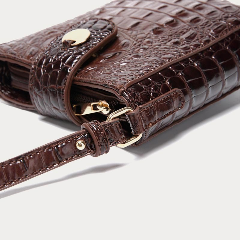 Umhängetasche für Damen, Retro-Krokodilmuster, Handytasche
