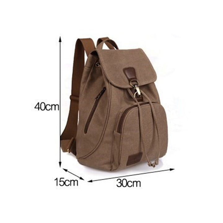 Canvas-Rucksack für Damen und Mädchen, Vintage-Stil, mit Kordelzug, für die Schule, Reisen