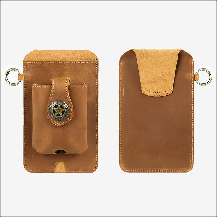 Multifunktionale Echtleder Handy Gürteltasche Loop Taille Holster