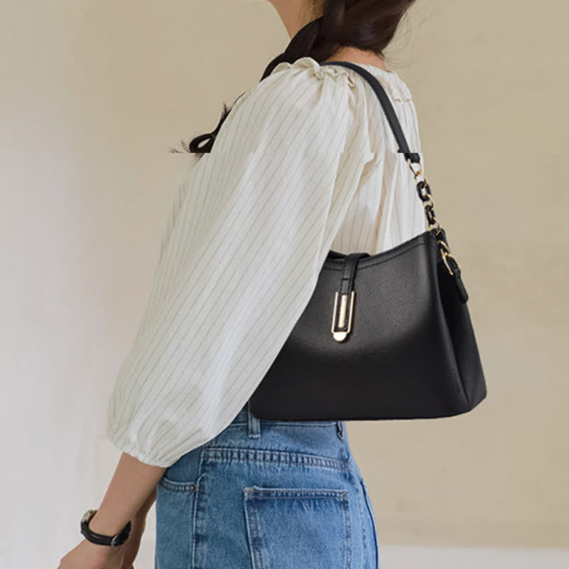 Umhängetasche für Damen, elegante Handtasche aus PU mit großem Fassungsvermögen