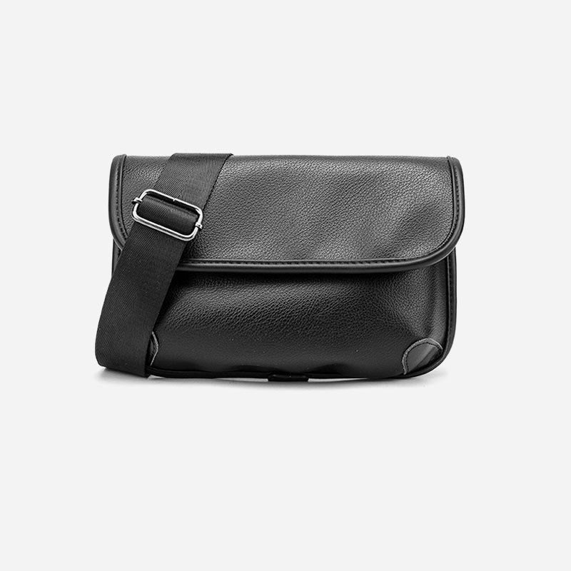 Umhängetasche für Unisex, minimalistische, quadratische Schultertasche aus PU-Leder