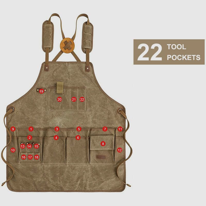 Werkzeugtasche für Handwerker, dicke, wasserdichte Canvas-Schlitz-Werkzeugschürze
