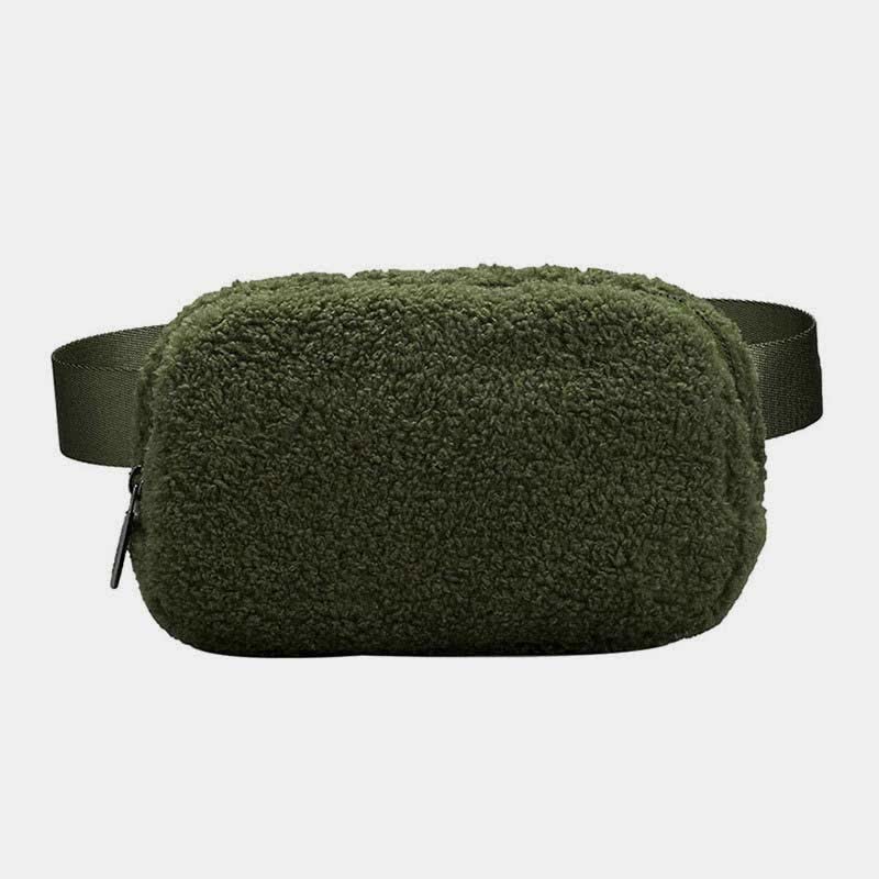 Leichte Hüfttasche für Damen und Herren, weiche und warme Schultertasche aus Plüsch