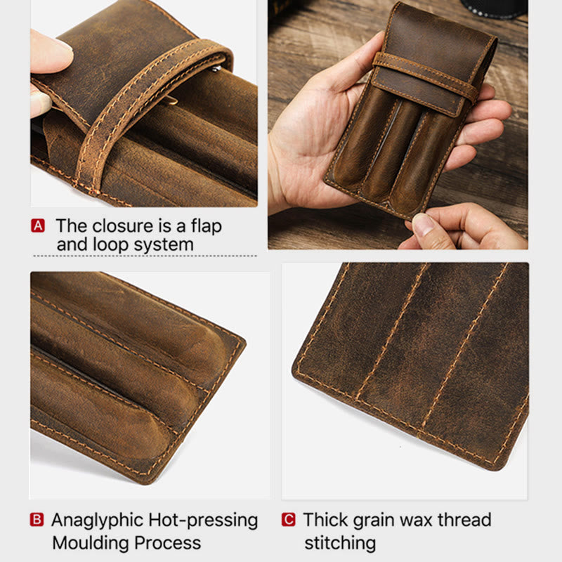 Federmäppchen fürs Geschäft, Vintage, kreatives Federmäppchen aus Leder