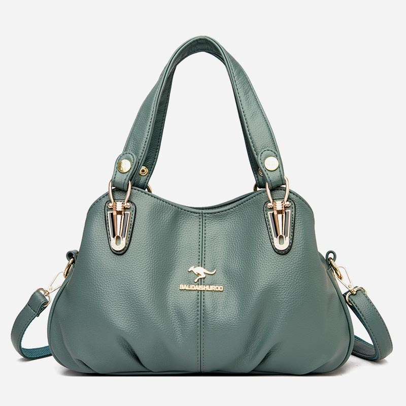 Damen Lederhandtasche mit mehreren Fächern, Umhängetasche, Hobo-Tasche
