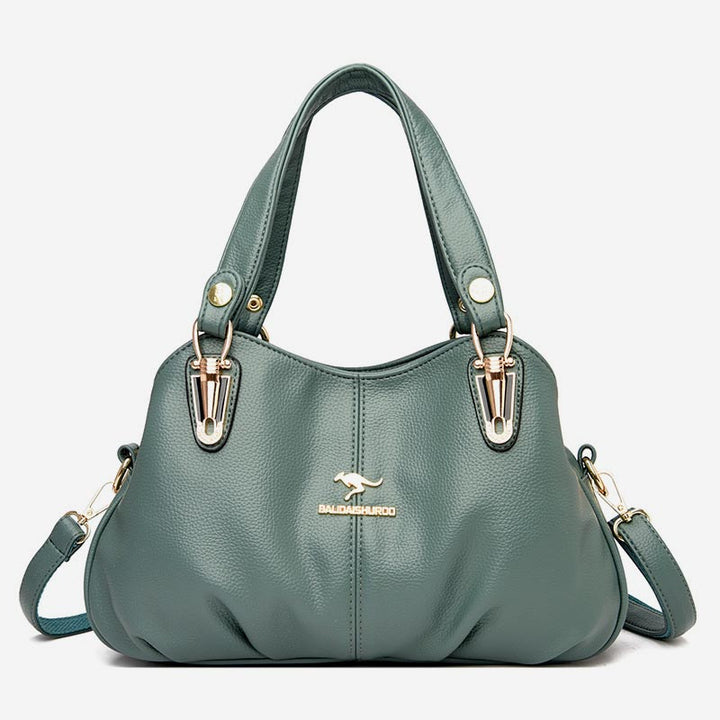 Damen Lederhandtasche mit mehreren Fächern, Umhängetasche, Hobo-Tasche