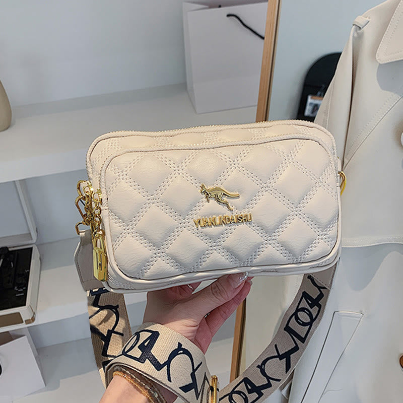 Umhängetasche für Damen, Freizeit, dreilagige Handytasche aus Leder