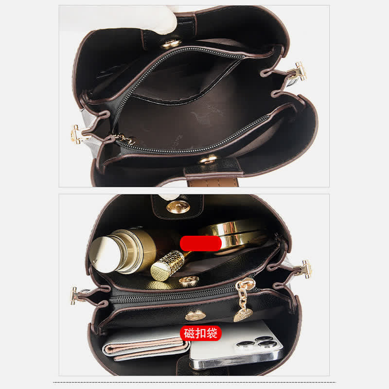 Umhängetasche für Damen, großzügige Schultertasche aus PU-Leder