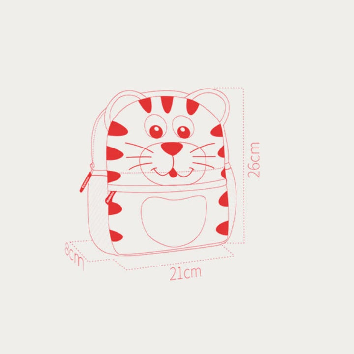 Rucksack für Kinder, süßes Cartoon-Tiermuster, Nylon, Schultasche