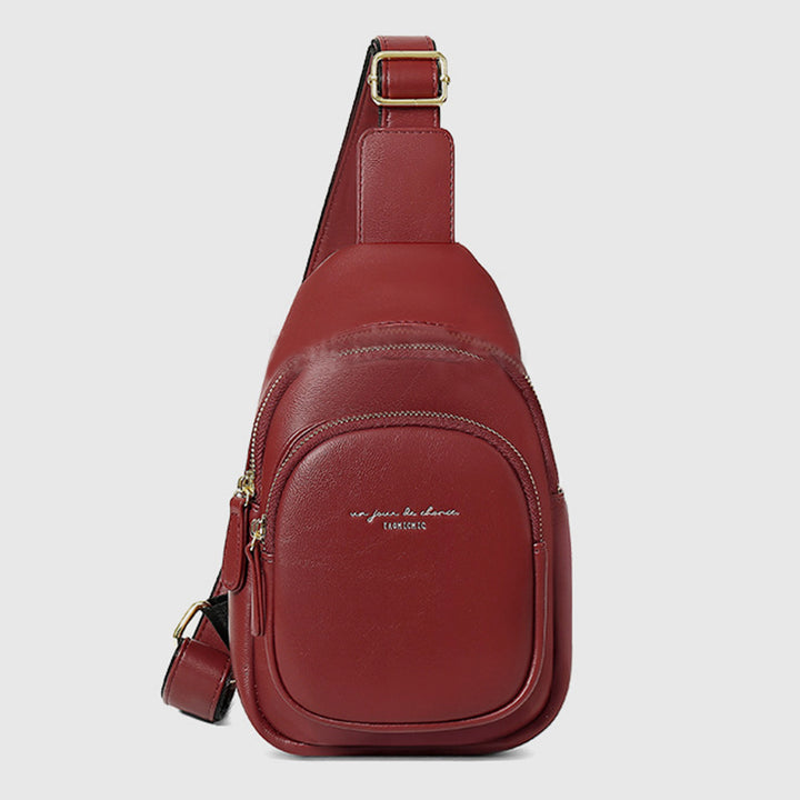 Sling-Rucksack, Brusttasche für Damen, kleine Umhängetasche aus Leder