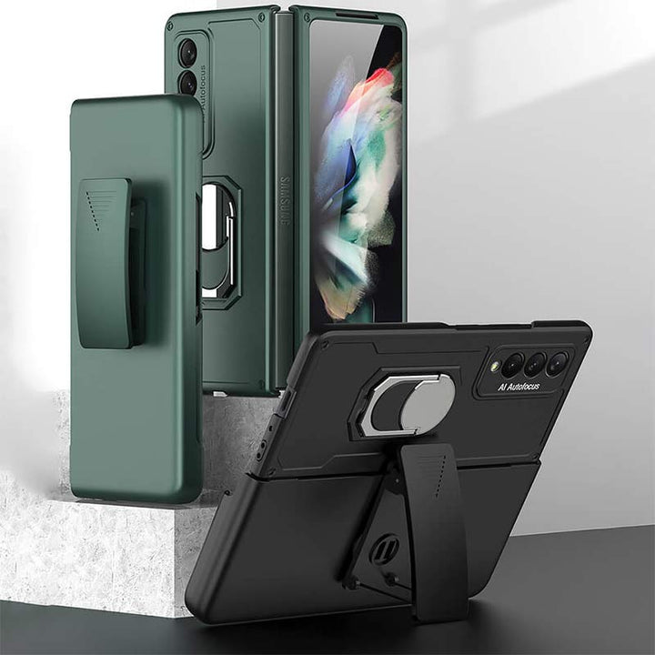 Telefonhalter-Holster für Galaxy Z Fold 3, drehbarer Ständer, Clip, Telefonhülle