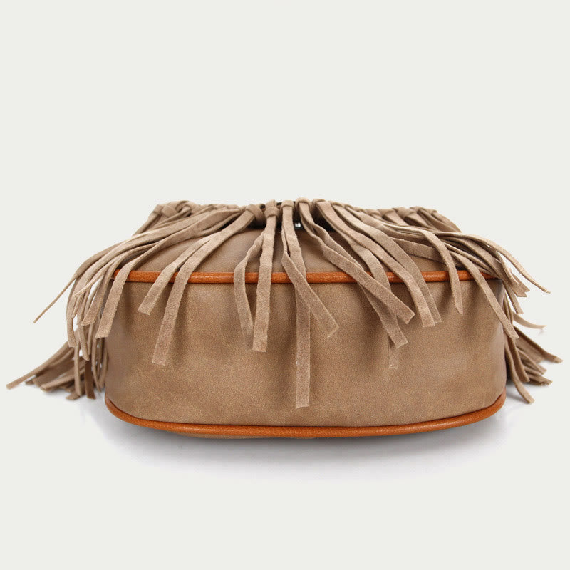 Bohemia Umhängetasche für Damen, Vintage, Quaste, Umhängetasche