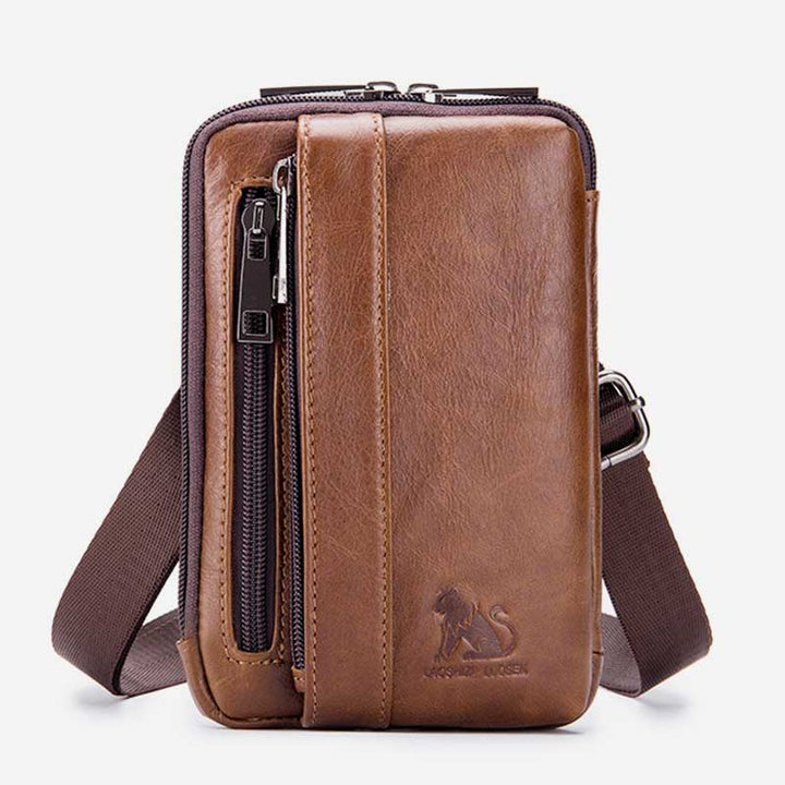 2-Wege-Verwendung Echtleder Gürtelschlaufe Holster Mini Umhängetasche
