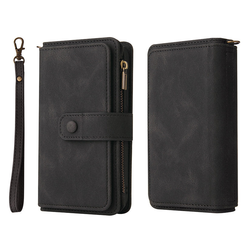 2-in-1-Geldbörsenhülle Handyhülle für Samsung Z Fold 3 4 Armband Reißverschluss Kartenhalter