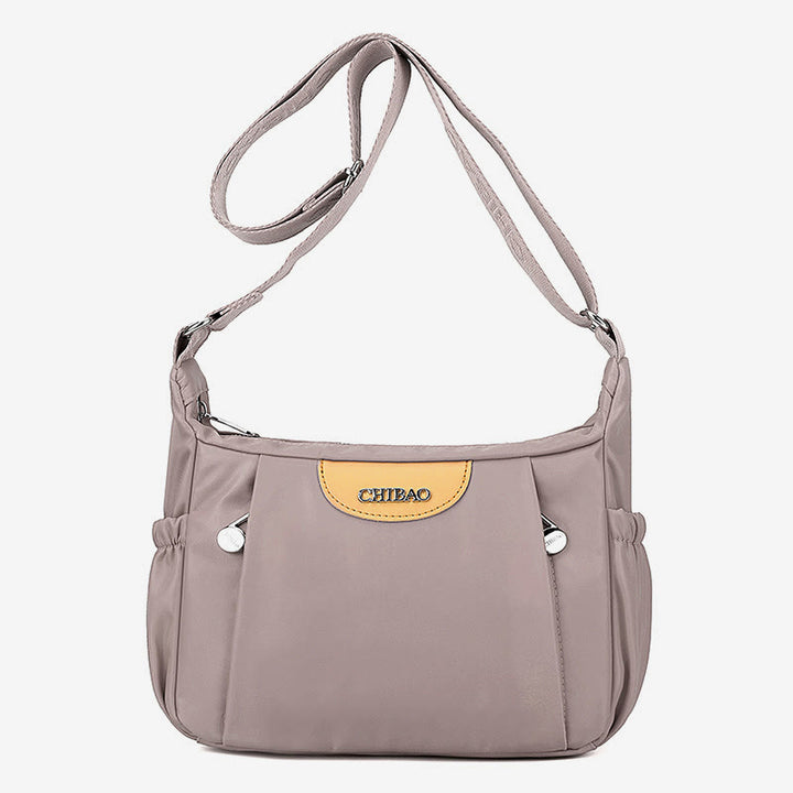 Damen Umhängetasche, minimalistisch, mehrere Taschen, breiter Riemen, Schultertasche