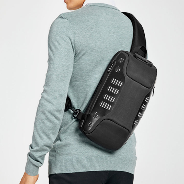 Multifunktionale, wasserdichte, diebstahlsichere Schultertasche mit USB-Ladeanschluss