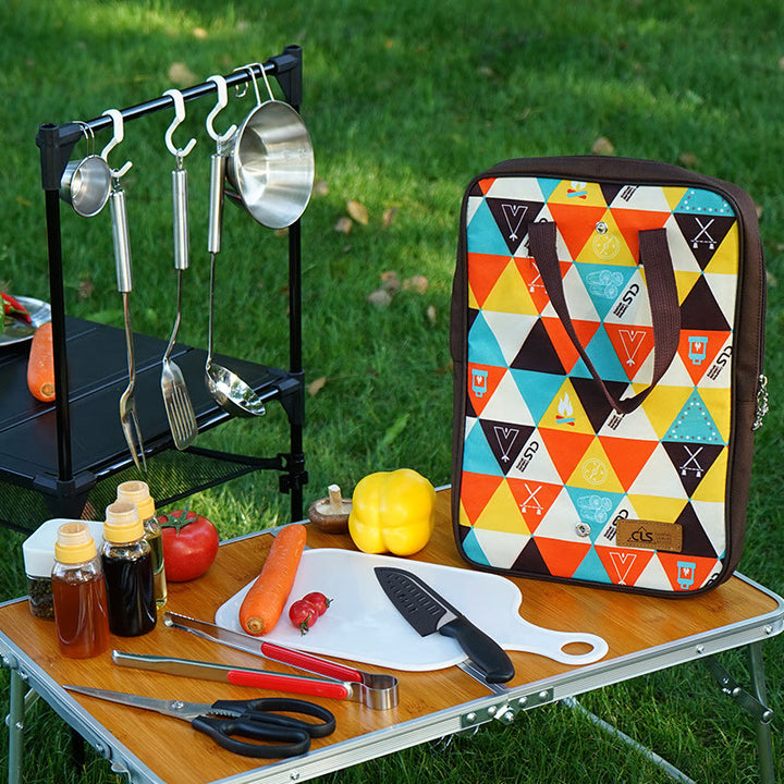 Aufbewahrungstasche für Outdoor-Camping-Grill, Edelstahl-Kochgeschirr-Tasche