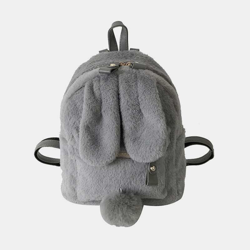 Süßer Plüsch-Rucksack, Tagesrucksack für Frauen und Mädchen mit Hasenohren