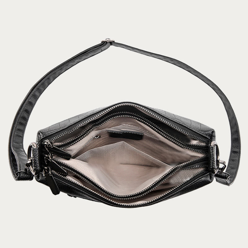 Einfache Umhängetasche für Damen mit Krokodildruck, Retro-Tagestasche