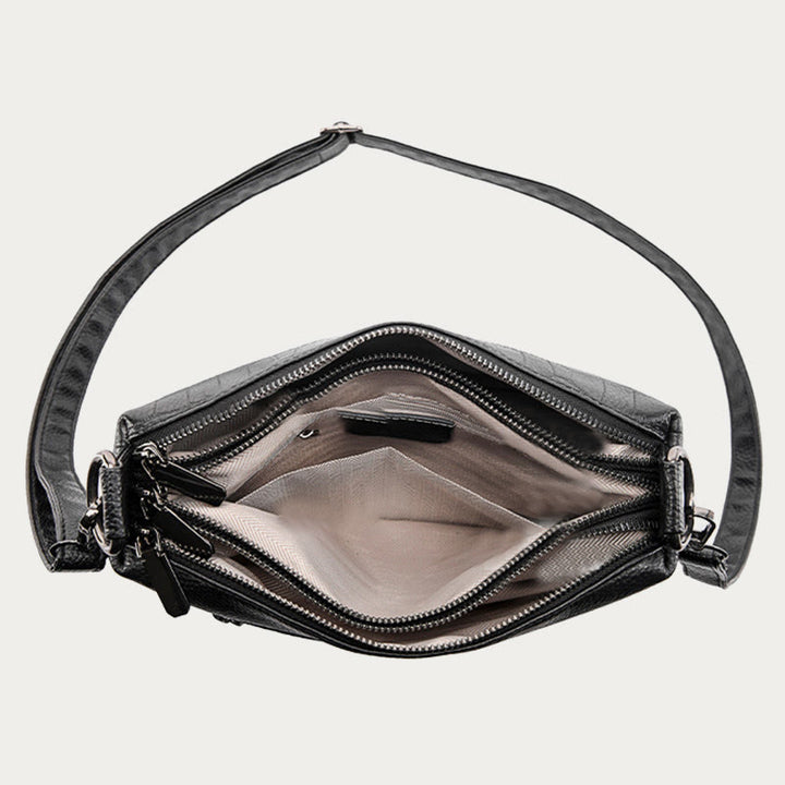 Einfache Umhängetasche für Damen mit Krokodildruck, Retro-Tagestasche