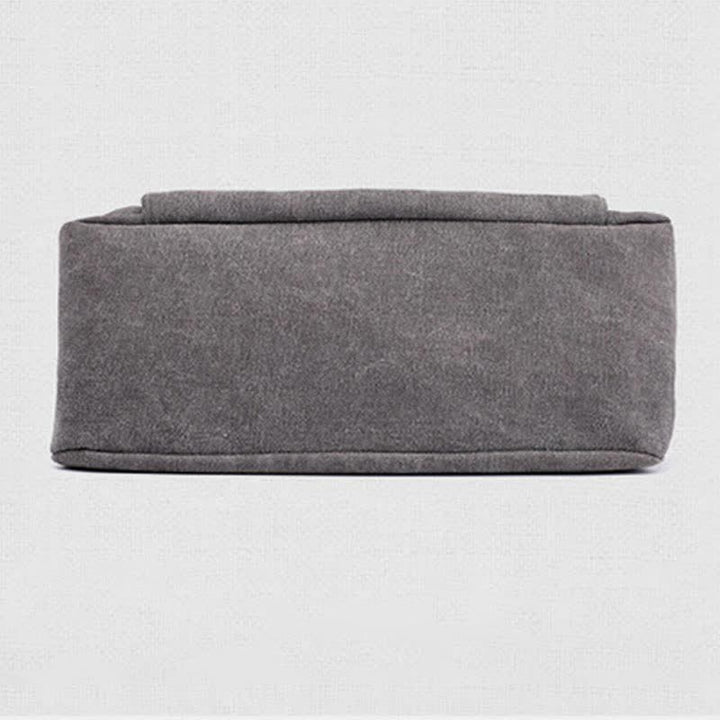 Handtasche aus Segeltuch mit drei Fächern und Blumendruck, Umhängetasche