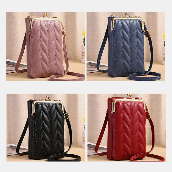 Leder-Handytasche für Damen, große Kapazität, Umhängetasche, Münzgeldbörse