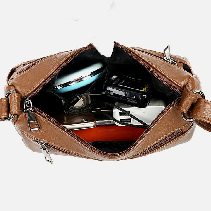 Gesteppte, solide Geldbörse, klassische, vegane Leder-Umhängetasche, minimalistisch, für Damen
