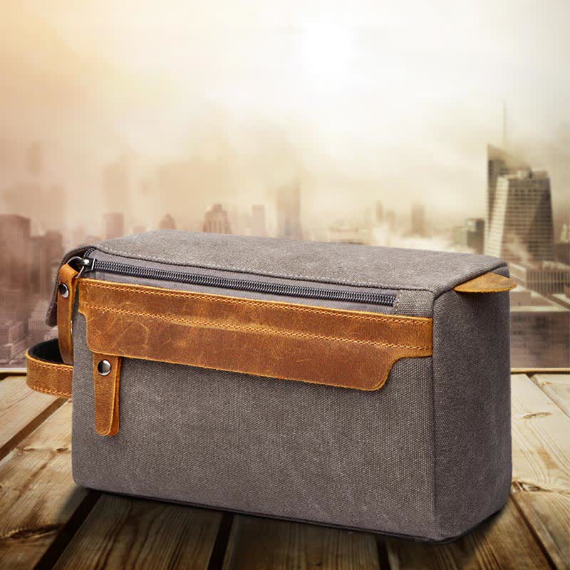 Retro-Aufbewahrungstasche aus Segeltuch, Make-up-Tasche, Reise-Kulturtasche für Damen und Herren