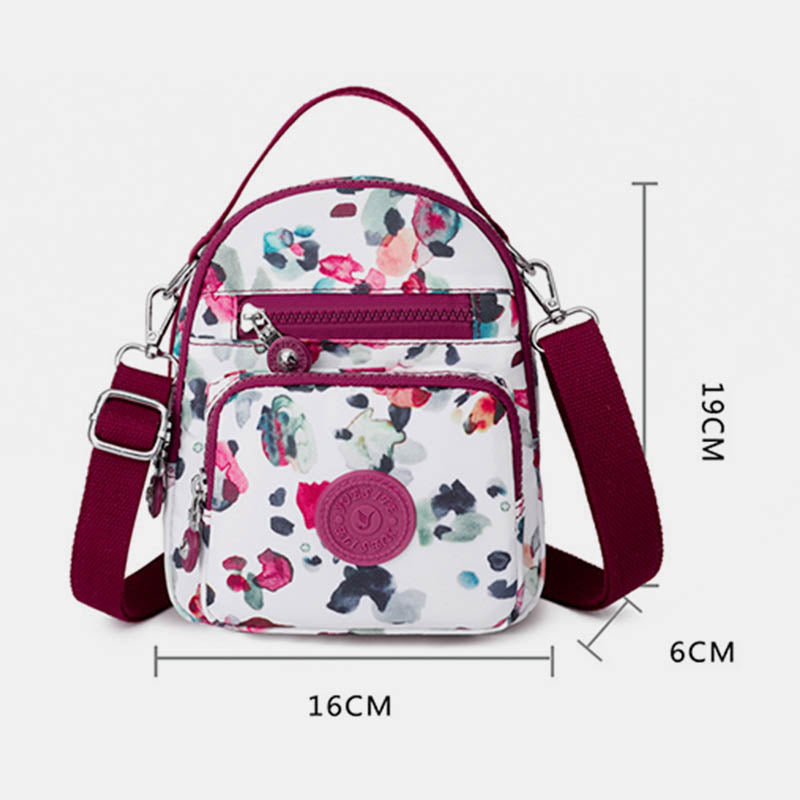 Schultertasche mit Blumenmuster für Damen, Crossbody-Rucksack, Mehrzweck-Umhängetasche
