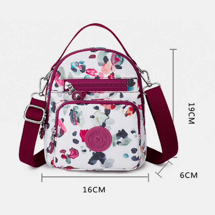 Schultertasche mit Blumenmuster für Damen, Crossbody-Rucksack, Mehrzweck-Umhängetasche
