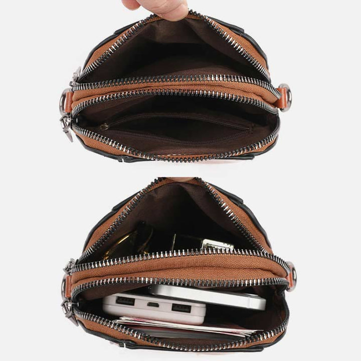 Weiche Leder-Telefontasche für Damen Crossbody Mini Bag