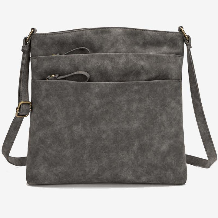 Umhängetaschen für Damen, mittlere Größe, 3 Reißverschlüsse, Schulterhandtasche aus Leder