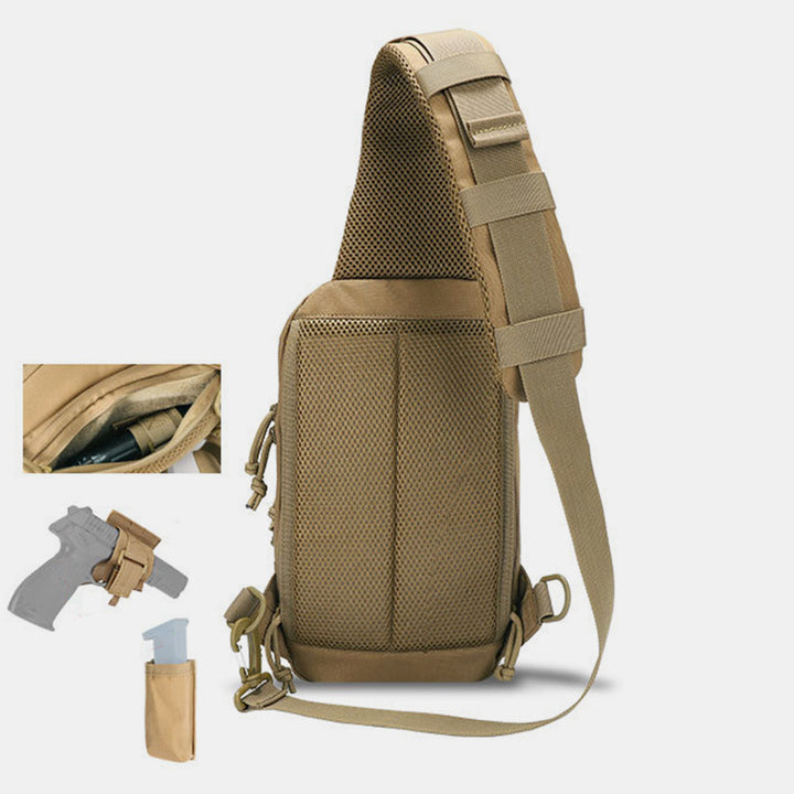 Taktische Sling-Brusttasche, kompakte Umhängetasche zum Wandern, Radfahren, Angeln, Tagesrucksack