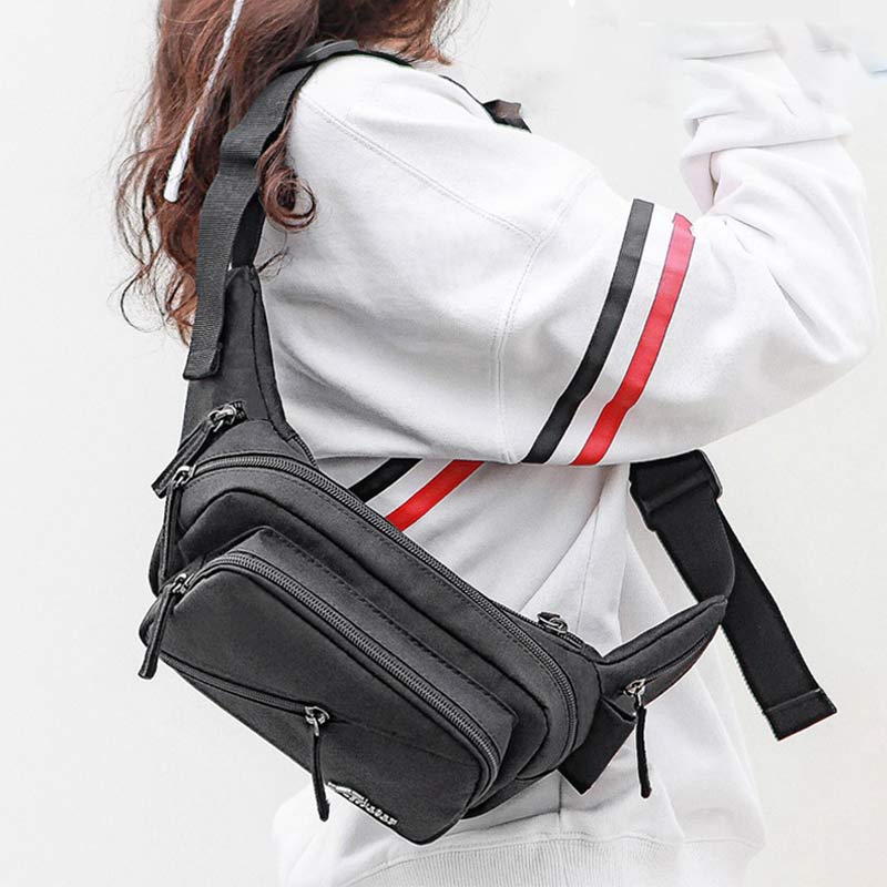 Unisex-Hüfttasche, leichte Brusttasche mit mehreren Taschen, Umhängetasche