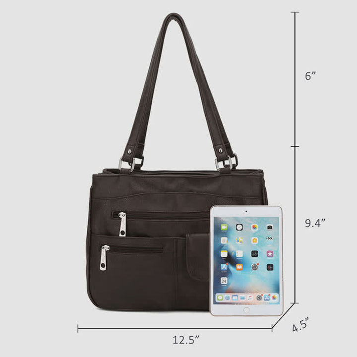Schultertasche aus Kunstleder mit schweren Taschen und großer Kapazität