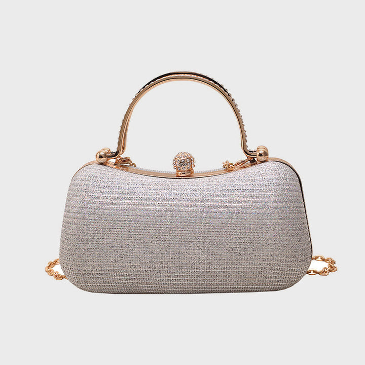 Abendtasche für Damen, funkelnde, tragbare Umhängetasche mit Strasssteinen und Kette