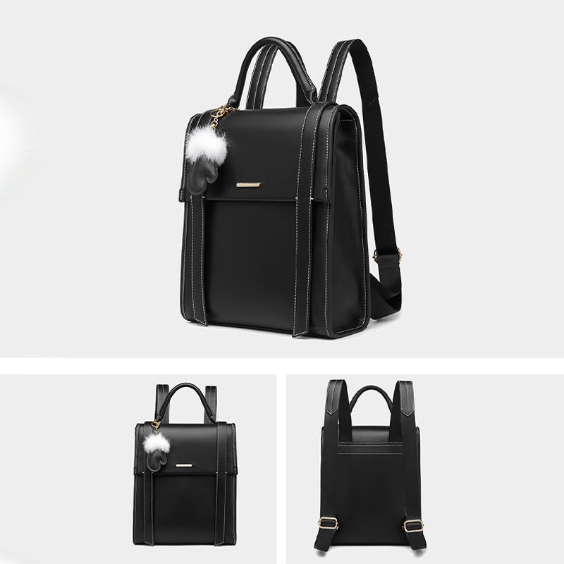 Lady Rucksack Textur Vegan Leder Frauen Stilvolle Reise Daypack