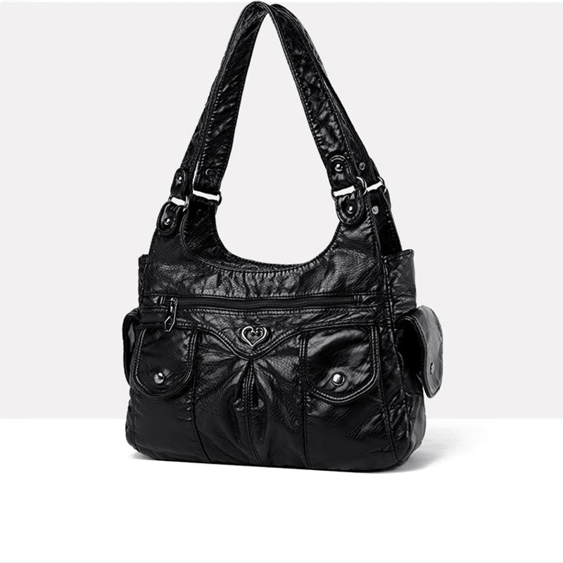 Klassische Tragetasche fürs Büro, leichte Schultertasche aus weichem Leder