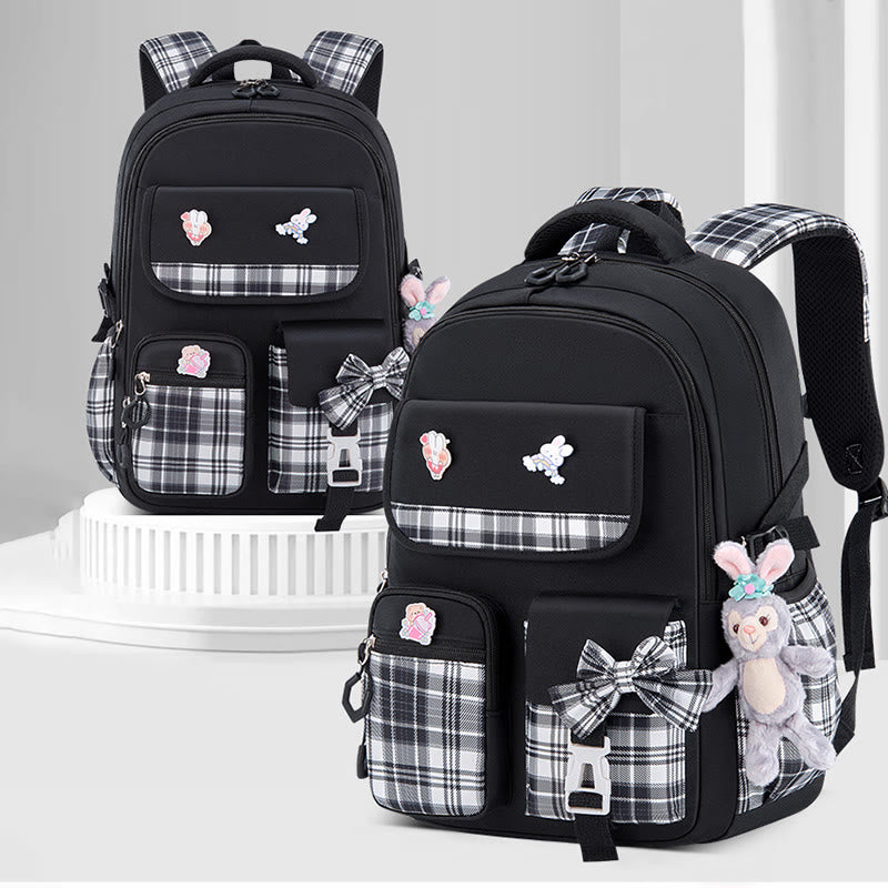 Rucksack für Mädchen, kräftiger Cartoon-Anhänger, leicht, große Kapazität