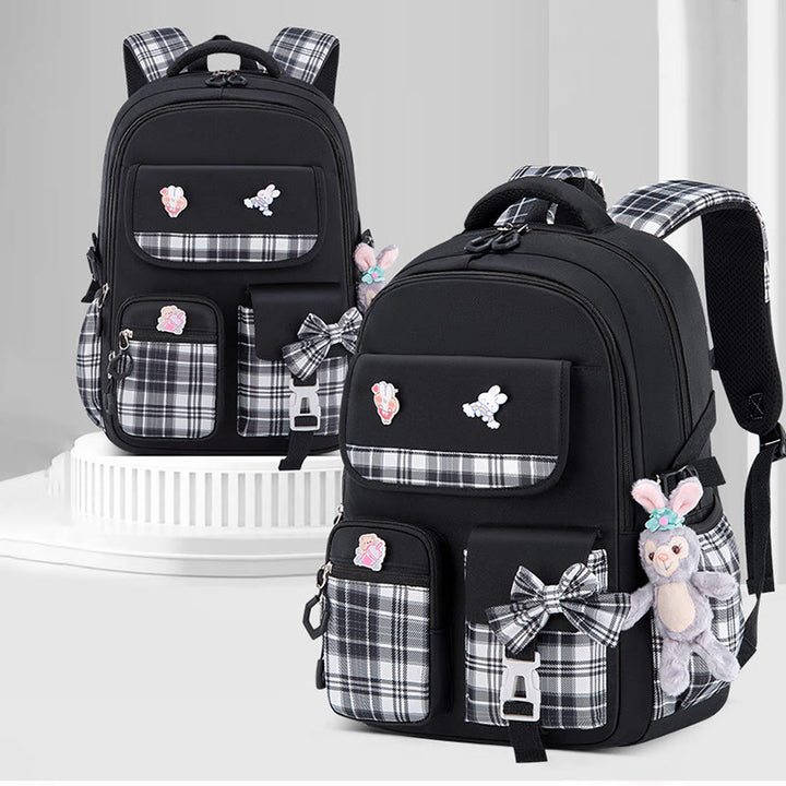 Rucksack für Mädchen, kräftiger Cartoon-Anhänger, leicht, große Kapazität