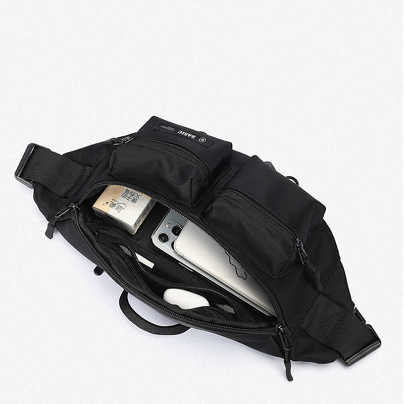 Gürteltasche für Herren, einfache, wasserdichte Umhängetasche aus Nylon für den Außenbereich