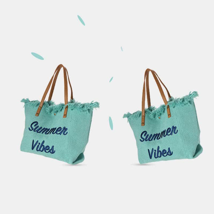 Canvas-Einkaufstasche, Sommer-Signatur, extragroße Schulterhandtasche, Geldbörsen