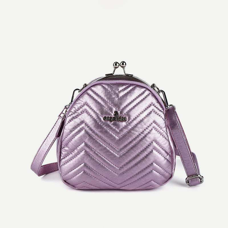 Mini-Rucksack mit drei Fächern, Kisslock-Reißverschluss, Tagesrucksack, modische Party-Geldbörsen, Handtaschen